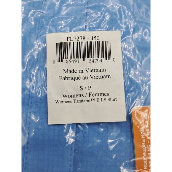 Columbia PFG Womens Tamiami II LS Shirt Blue Size S / P UPF 40 Sun Protection Ma - Picture 2 of 6